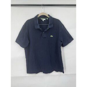 Lacoste Preppy Polo Shirt Women XL Navy Blue Classic Fit Private School Casual